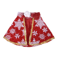 HKM-2252861 Festive Pet Cloak in Red and Green Stripes or Snowflakes for Christmas Celebrations