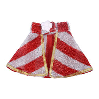 HKM-2252861 Festive Pet Cloak in Red and Green Stripes or Snowflakes for Christmas Celebrations