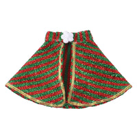 HKM-2252861 Festive Pet Cloak in Red and Green Stripes or Snowflakes for Christmas Celebrations
