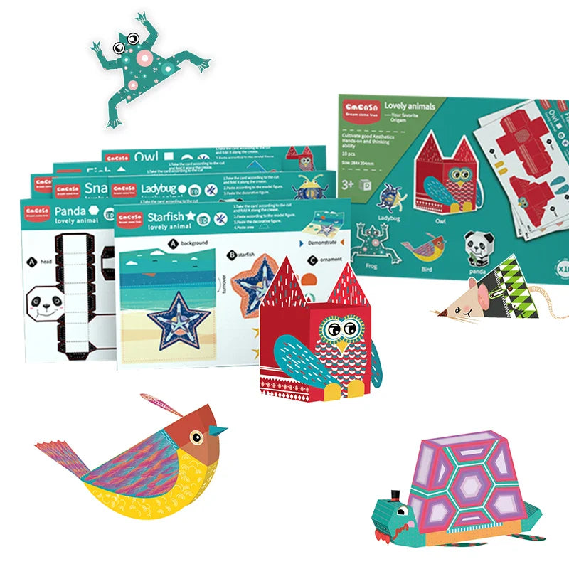 HKM-225299 3D Folding Paper Origami Toys for Children - Educational DIY Craft Kit