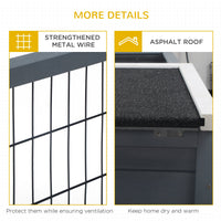 HKM-2254141 Waterproof Gray Rabbit Hutch for Small Animals with Enclosed House and Run Area