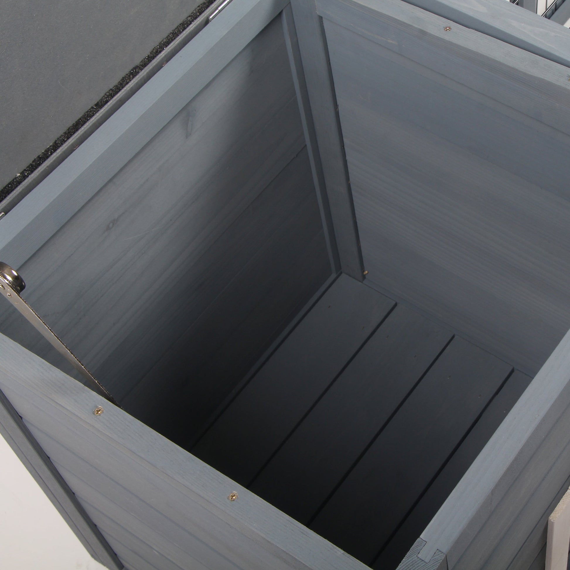 HKM-2254141 Waterproof Gray Rabbit Hutch for Small Animals with Enclosed House and Run Area