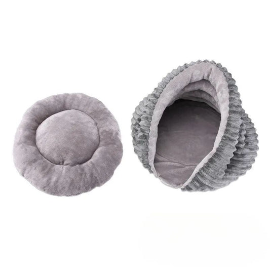 HKM-2254525 Cozy Four-Season Cat Nest Bed - Foldable, Washable Velvet Sleeping Bag for Pets