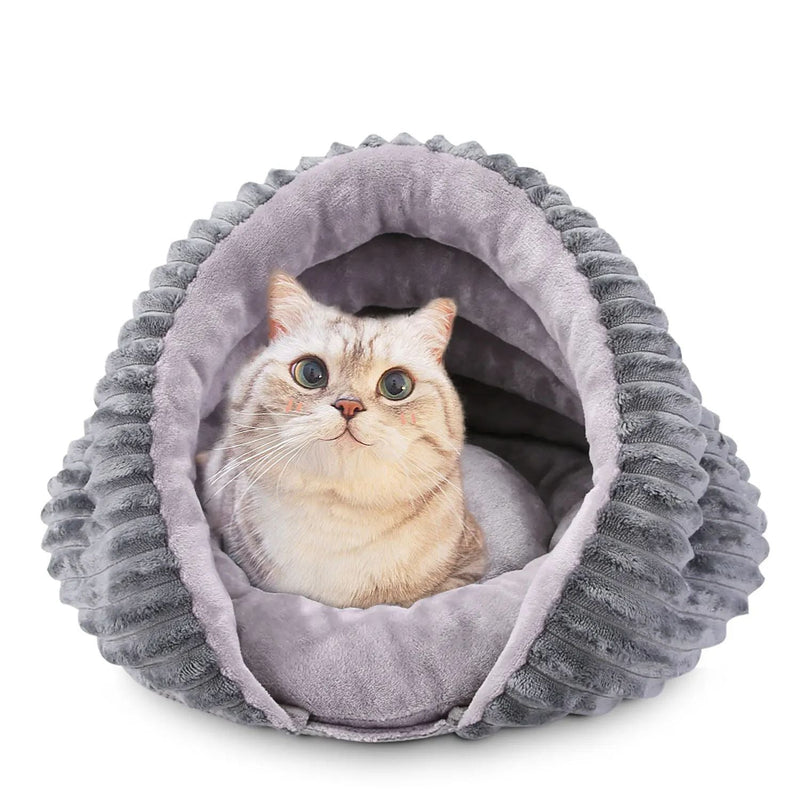 HKM-2254525 Cozy Four-Season Cat Nest Bed - Foldable, Washable Velvet Sleeping Bag for Pets