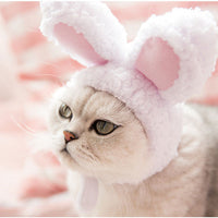 HKM-2255293 Warm Rabbit Ears Pet Hat for Dogs and Cats - Adjustable Cosplay Costume for Winter Parties