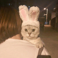 HKM-2255293 Warm Rabbit Ears Pet Hat for Dogs and Cats - Adjustable Cosplay Costume for Winter Parties