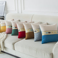 HKM-225683 Solid Color Thickened Fabric Patchwork Pillowcase 45x45cm