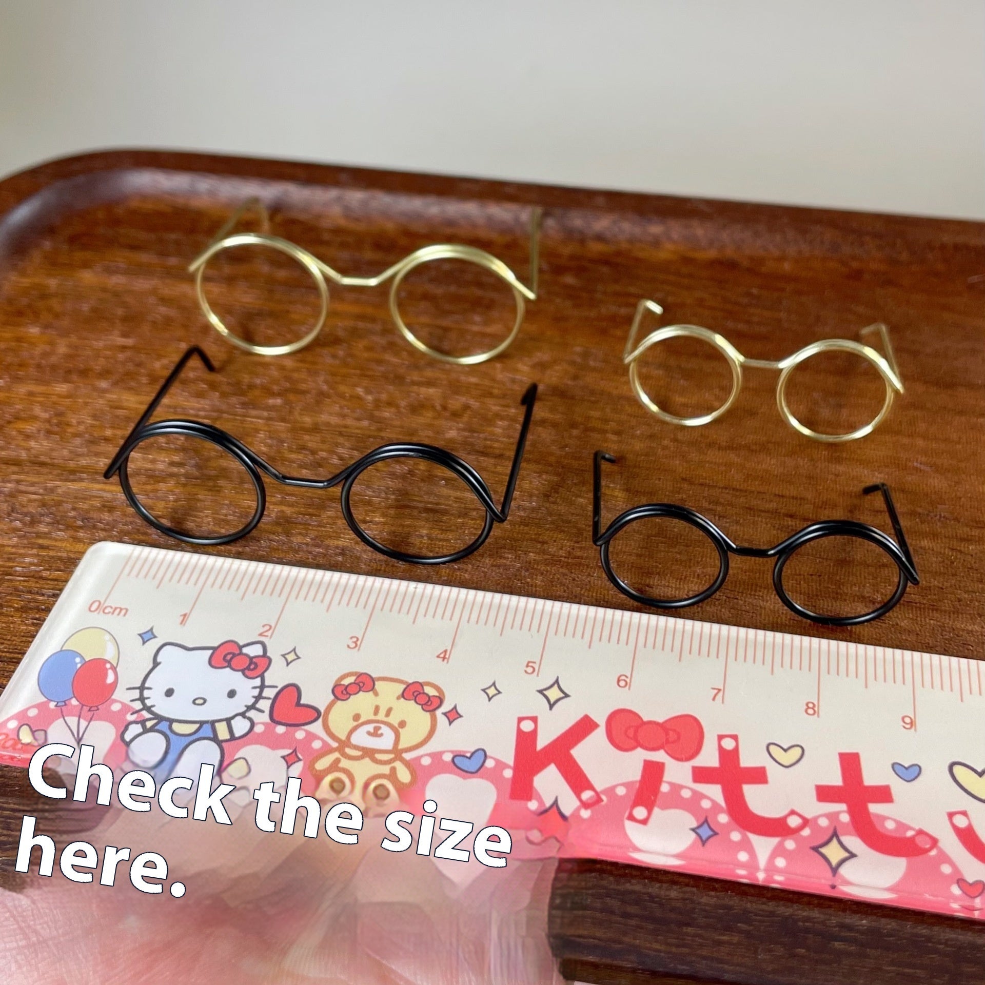 HKM-2257853 Mini Glasses Frame DIY Ornament Accessories - Metal Eyes Design, Available in Various Colors and Patterns