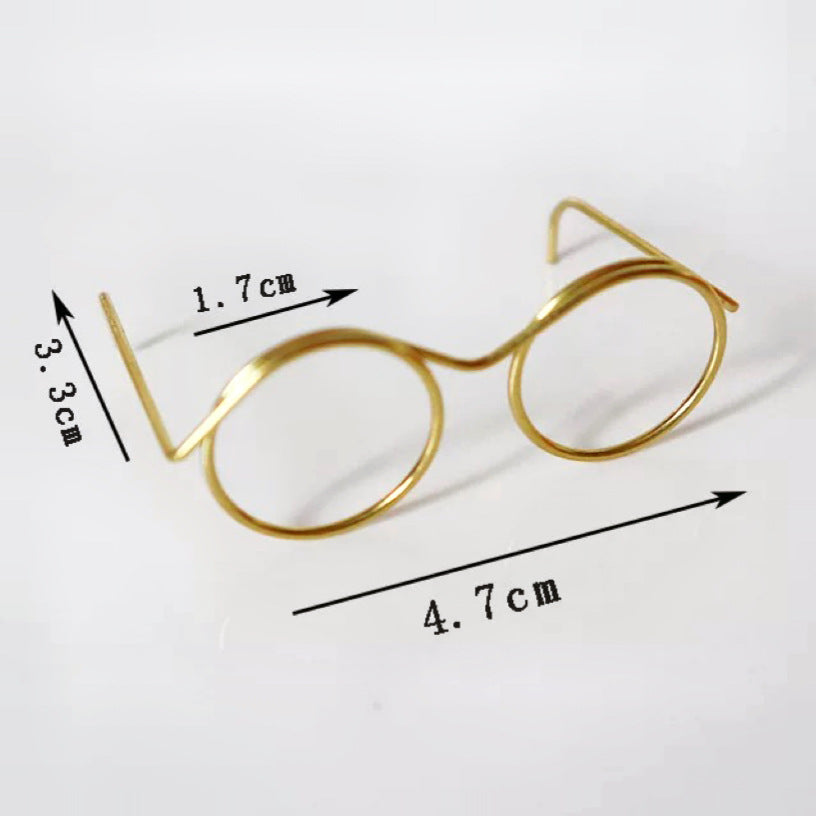 HKM-2257853 Mini Glasses Frame DIY Ornament Accessories - Metal Eyes Design, Available in Various Colors and Patterns