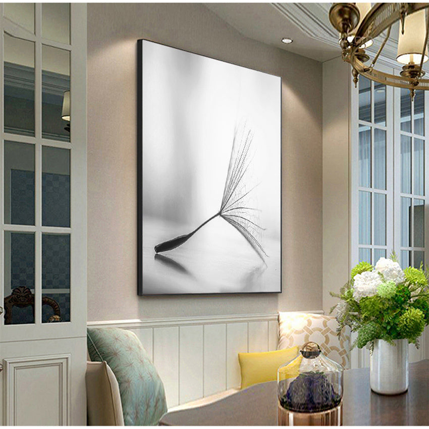 HKM-225875 Frameless Abstract Dandelion Flower Canvas Art for Modern Living Room Decor