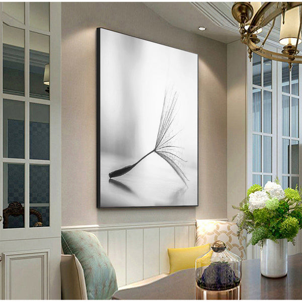 HKM-225875 Frameless Abstract Dandelion Flower Canvas Art for Modern Living Room Decor