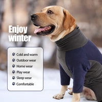 HKM-2260413 Warm Fleece Dog Coat for Winter – Cold-Proof Pet Apparel in Pink and Blue-Gray, Multiple Sizes Available