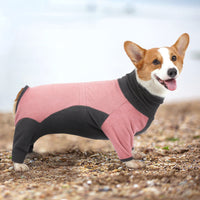 HKM-2260413 Warm Fleece Dog Coat for Winter – Cold-Proof Pet Apparel in Pink and Blue-Gray, Multiple Sizes Available