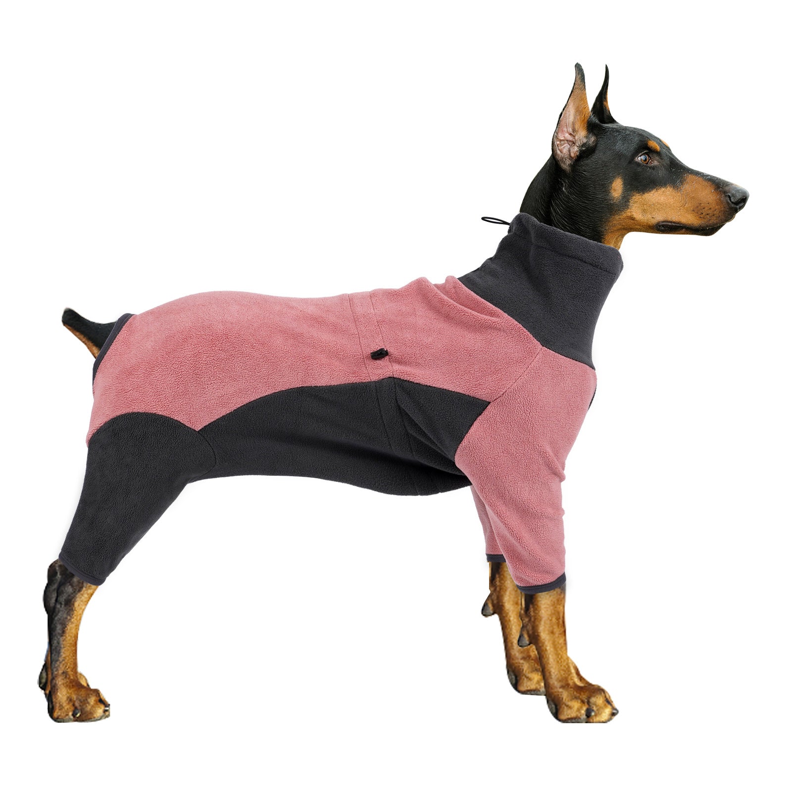HKM-2260413 Warm Fleece Dog Coat for Winter – Cold-Proof Pet Apparel in Pink and Blue-Gray, Multiple Sizes Available