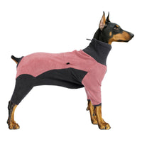 HKM-2260413 Warm Fleece Dog Coat for Winter – Cold-Proof Pet Apparel in Pink and Blue-Gray, Multiple Sizes Available