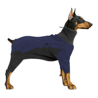 HKM-2260413 Warm Fleece Dog Coat for Winter – Cold-Proof Pet Apparel in Pink and Blue-Gray, Multiple Sizes Available