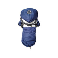 HKM-2260669 Hooded Waterproof Warm Pet Dog Jacket in Blue, Gray, Red, and Pink - Sizes S to 2XL