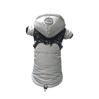 HKM-2260669 Hooded Waterproof Warm Pet Dog Jacket in Blue, Gray, Red, and Pink - Sizes S to 2XL