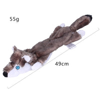 HKM-2261053 Nibbling Vent Plush Chew Toys for Pets - Zebra, Cow, Honey Badger, Marmot, Mongoose, Yellow Squirrel, Grey Wolf