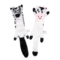 HKM-2261053 Nibbling Vent Plush Chew Toys for Pets - Zebra, Cow, Honey Badger, Marmot, Mongoose, Yellow Squirrel, Grey Wolf