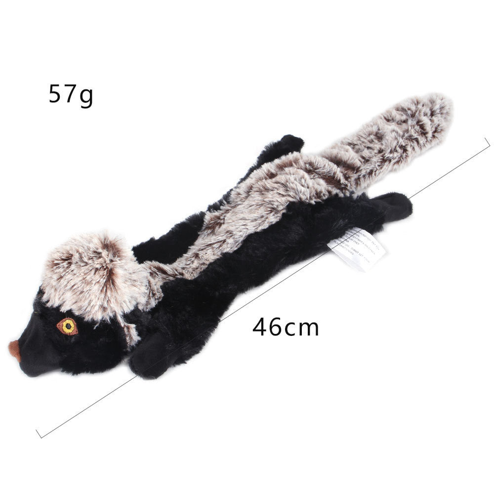HKM-2261053 Nibbling Vent Plush Chew Toys for Pets - Zebra, Cow, Honey Badger, Marmot, Mongoose, Yellow Squirrel, Grey Wolf