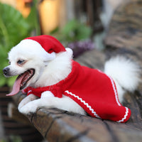 HKM-2262589 Pet Cloak and Hat Set in Red - Stylish Costume for Dogs