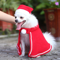 HKM-2262589 Pet Cloak and Hat Set in Red - Stylish Costume for Dogs