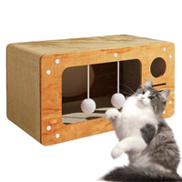 HKM-226387 Spacious Custom Cardboard Kitten Scratcher Board with Lounger and Cat Tree Features