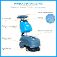 HKM-226451 Walk Behind Floor Scrubber Machine - KUER KR-XS15D Cleaning Equipment for Efficient Floor Maintenance