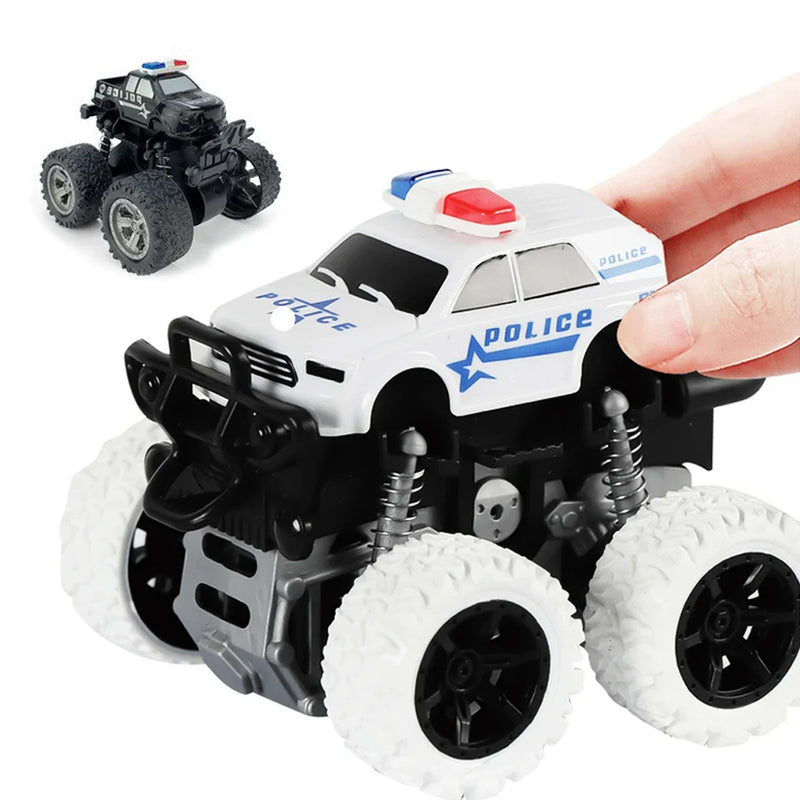 HKM-226515 Rotatable Four-Wheel Drive Police Car Toy with Inertial Stunt Action for Kids Ages 2 and Up