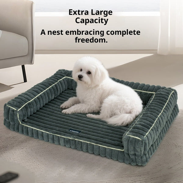 HKM-2266045 Removable Dehaired Angora Pet Bed in Corduroy ¨C Multiple Colors Available