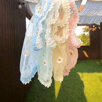 HKM-2266557 Summer Mesh Embroidery Pet Dress for Small Dogs - Soft and Breathable Clothing in Pink, Blue, Yellow, Green