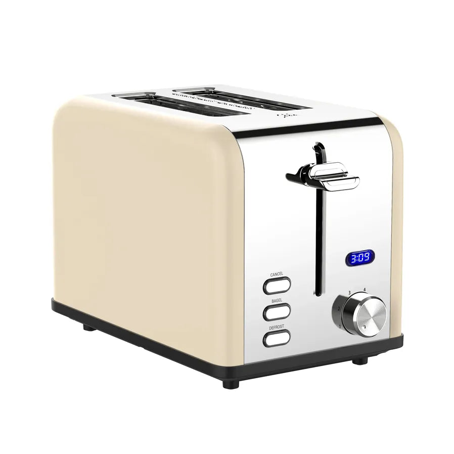 HKM-226771 2-Slice Stainless Steel Electric Toaster with Customisable Settings for Precise Toasting