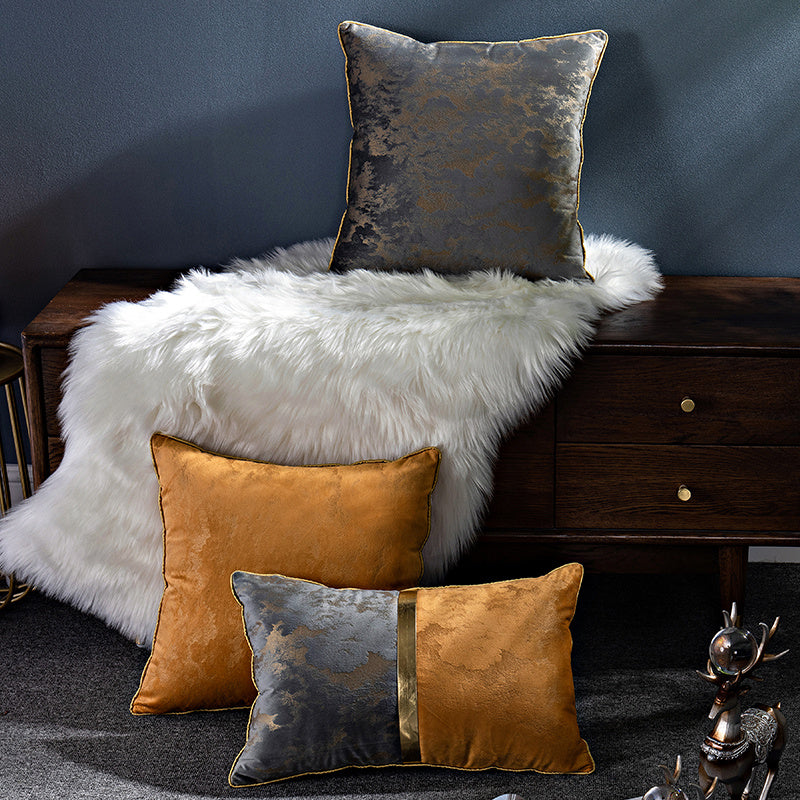 HKM-226835 Lightweight Solid Velvet Cushion Cover for Bedside or Living Room - 45x45 & 55x55 Options Available