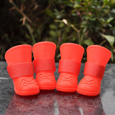 HKM-2268605 Waterproof High-Tube Dog Shoes for Medium and Large Breeds - Silicone with Velcro