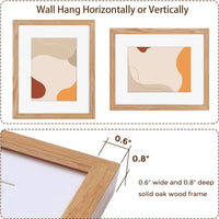 HKM-226899 Solid Oak Wood 8x10 Photo Frame for Wall and Tabletop Display