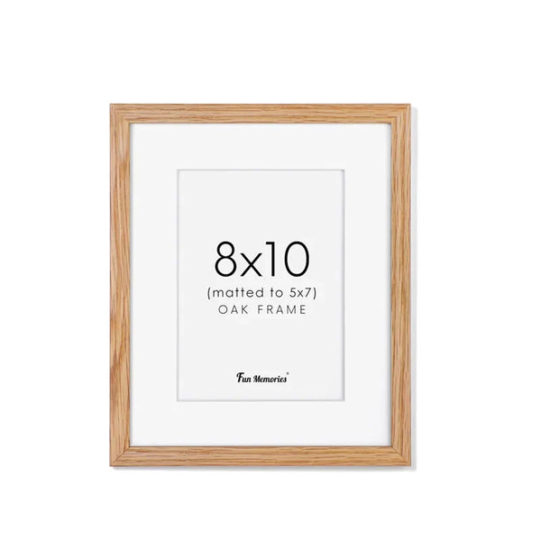 HKM-226899 Solid Oak Wood 8x10 Photo Frame for Wall and Tabletop Display