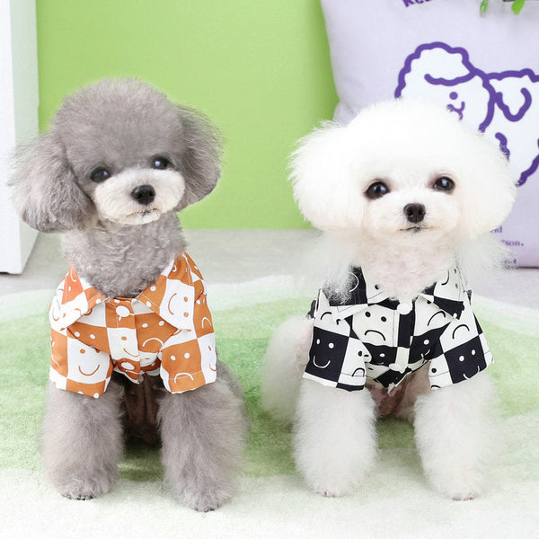 HKM-2270141 Casual Checkered Dog Shirt for All Sizes in Black and Brown