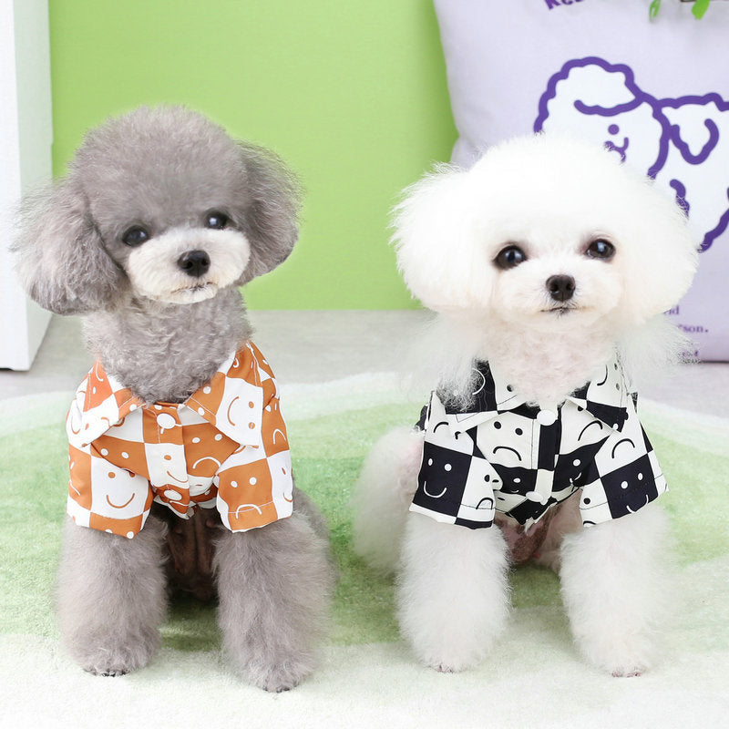 HKM-2270141 Casual Checkered Dog Shirt for All Sizes in Black and Brown