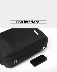 HKM-227091 Unisex Travel Backpack with USB Port and Waterproof Custom Polyester for Business and Laptop Use