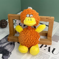 HKM-2271421 Microfiber Standing Duck Plush Toy for Dogs - Bite-Resistant Pet Plaything in Orange, Green, or Pink