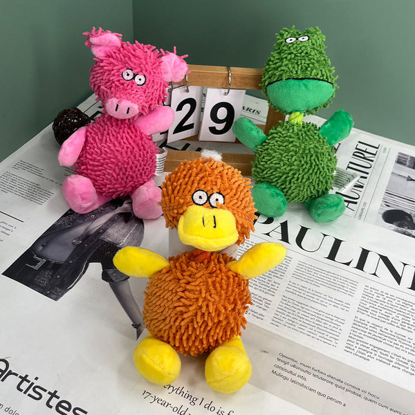 HKM-2271421 Microfiber Standing Duck Plush Toy for Dogs - Bite-Resistant Pet Plaything in Orange, Green, or Pink