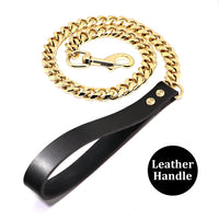 HKM-2271549 Golden Stainless Steel Pet Dog Leash for Small to Medium Breeds