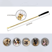 HKM-2271549 Golden Stainless Steel Pet Dog Leash for Small to Medium Breeds
