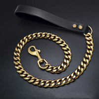 HKM-2271549 Golden Stainless Steel Pet Dog Leash for Small to Medium Breeds