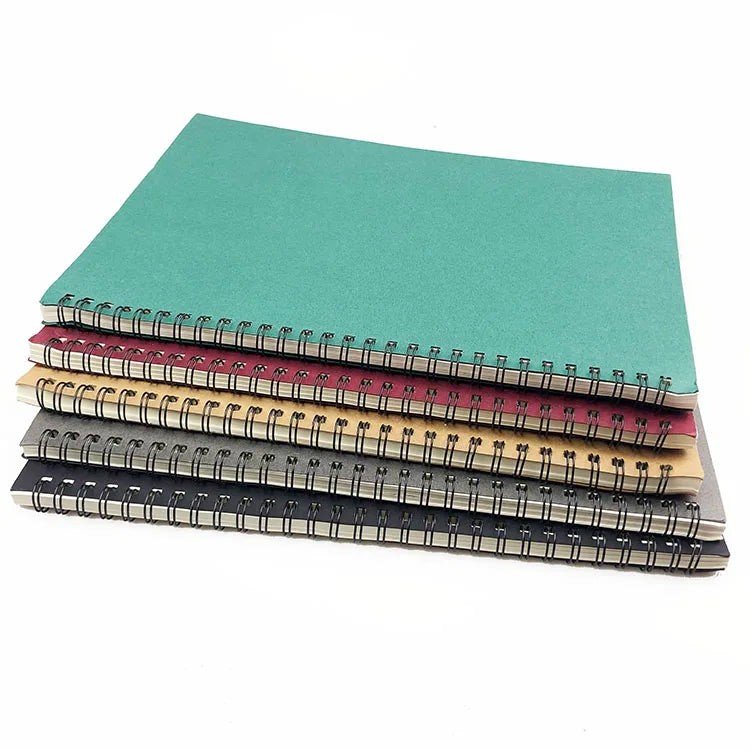 HKM-227155 B5 Kraft Paper Spiral Bound Notebook with 200 Pages
