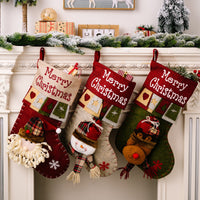HKM-227155 Stylish Cartoon Christmas Decorative Socks Pendant - Santa, Snowman, Elk Designs in Cloth