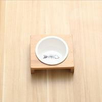 HKM-2271933 Bamboo Frame Ceramic Pet Feeder Bowls - Single, Double, or Triple Design for Cats