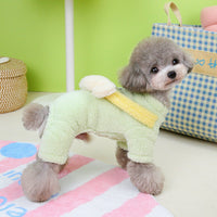 HKM-2272317 Fluffy Dog Jacket for Small Dogs - Four-Legged Coat in Yellow, Pink, and Green
