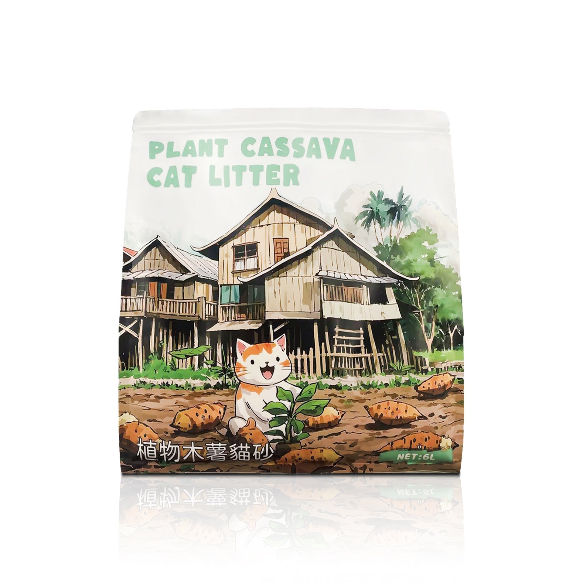 HKM-2273213 Bitter Cassava Cat Litter - Dust-Free, Deodorizing, 100% Natural, 1.25kg & 2kg Options